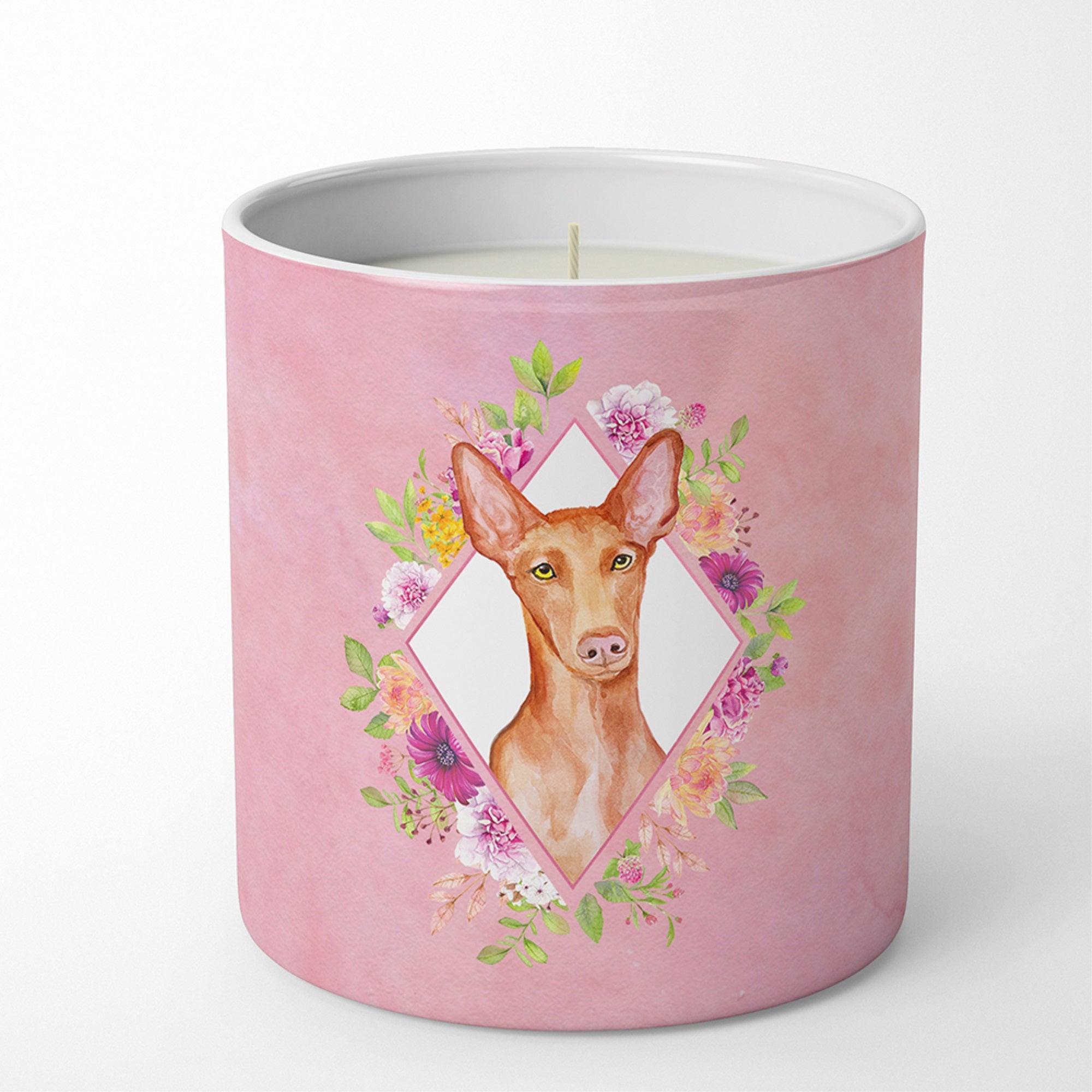 Pharaoh Hound Pink Flowers 10 Oz Decorative Soy Candle